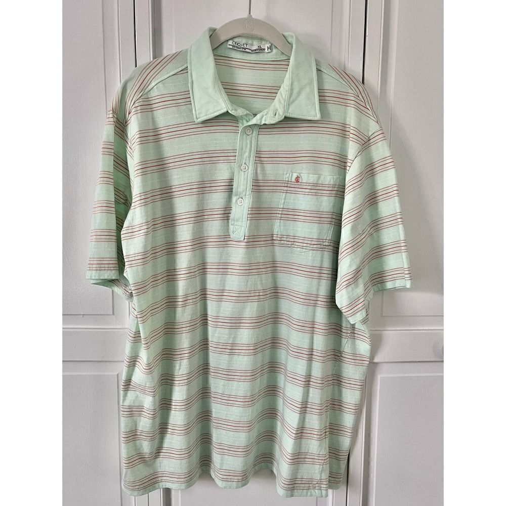 Criquet 100% Organic Cotton 4 Button Sunwashed Polo Mint Green Size Extra Large